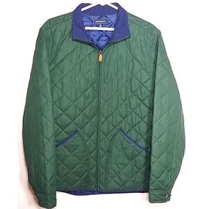 Crown & Ivy Quilted Mens Jacket Size M Green/Blue Preowned
